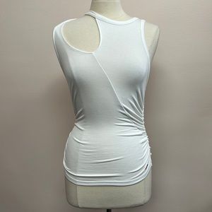 Philosophy Asymmetrical Cut Out Tank Top in White
